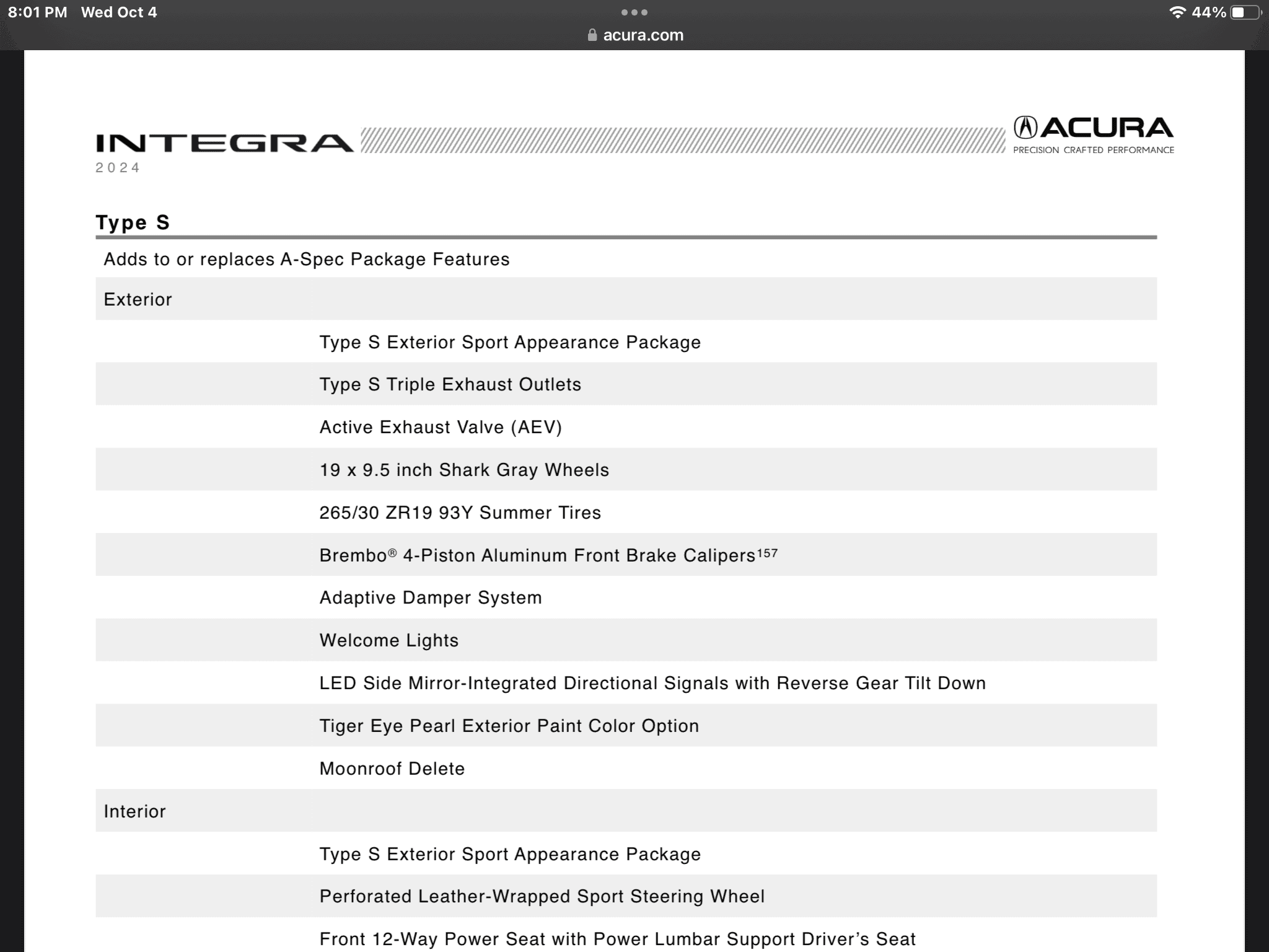 Reverse mirror tilt IntegraForums 2023+ Acura Integra & Type S